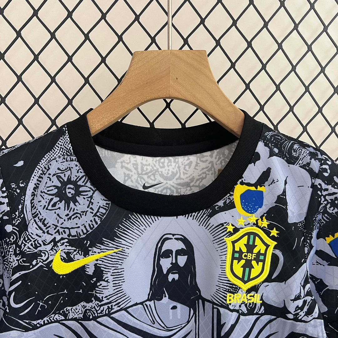 2024 Brazil Jesus Black Gray Special Edition Kids