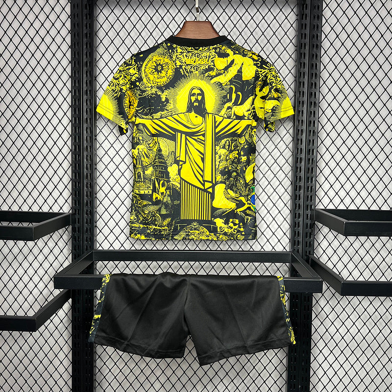 2024 Brazil Jesus Black Yellow Special Edition Kids
