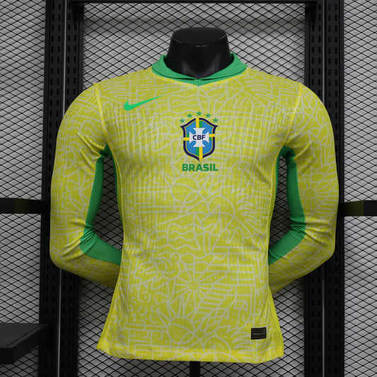 2024 Brazil Home Long Sleeve Player Edition