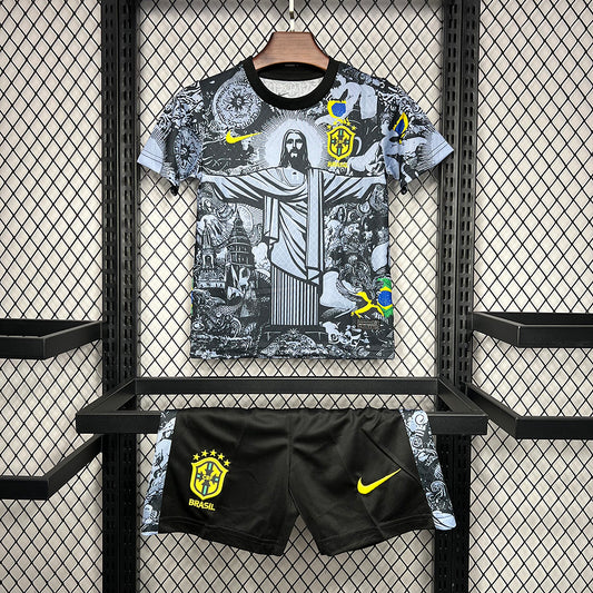 2024 Brazil Jesus Black Gray Special Edition Kids