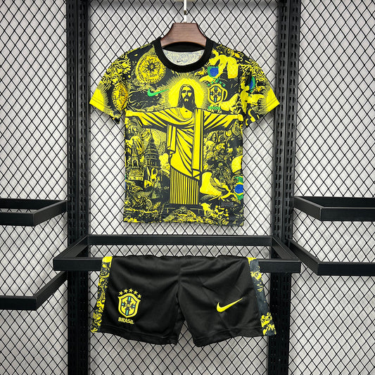 2024 Brazil Jesus Black Yellow Special Edition Kids